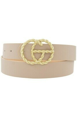 Double G Twist Belt-Taupe