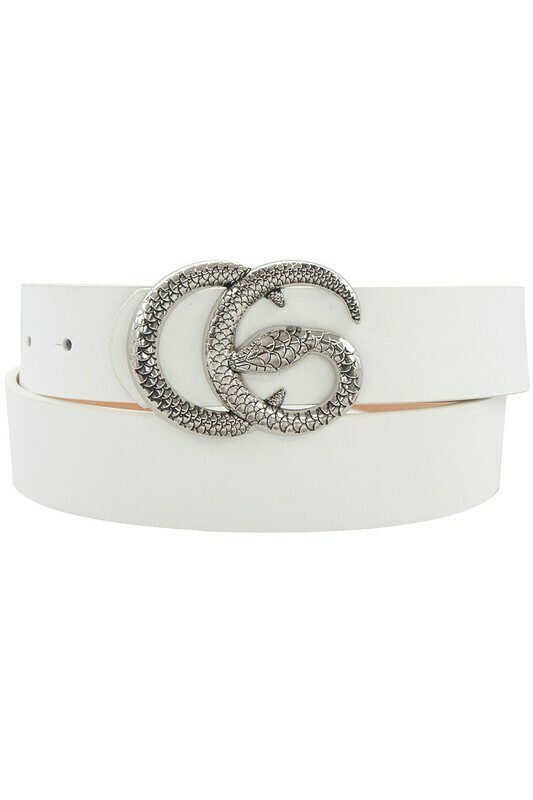 Double G Snake Buckle-Wht