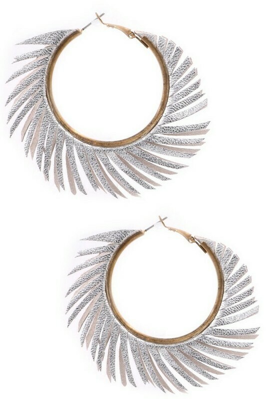Fringy Hoops-Silver