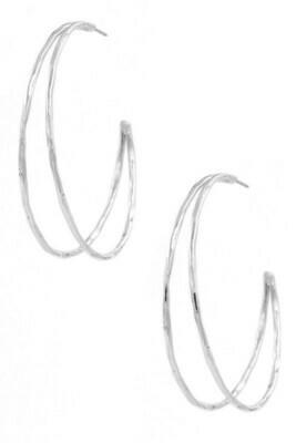 Open Hoop Earrings-Silver