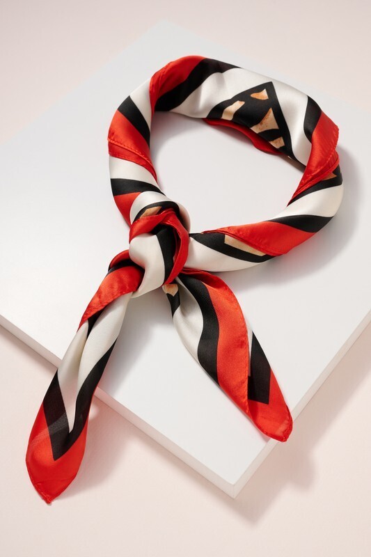 Animal Head Scarf-Red