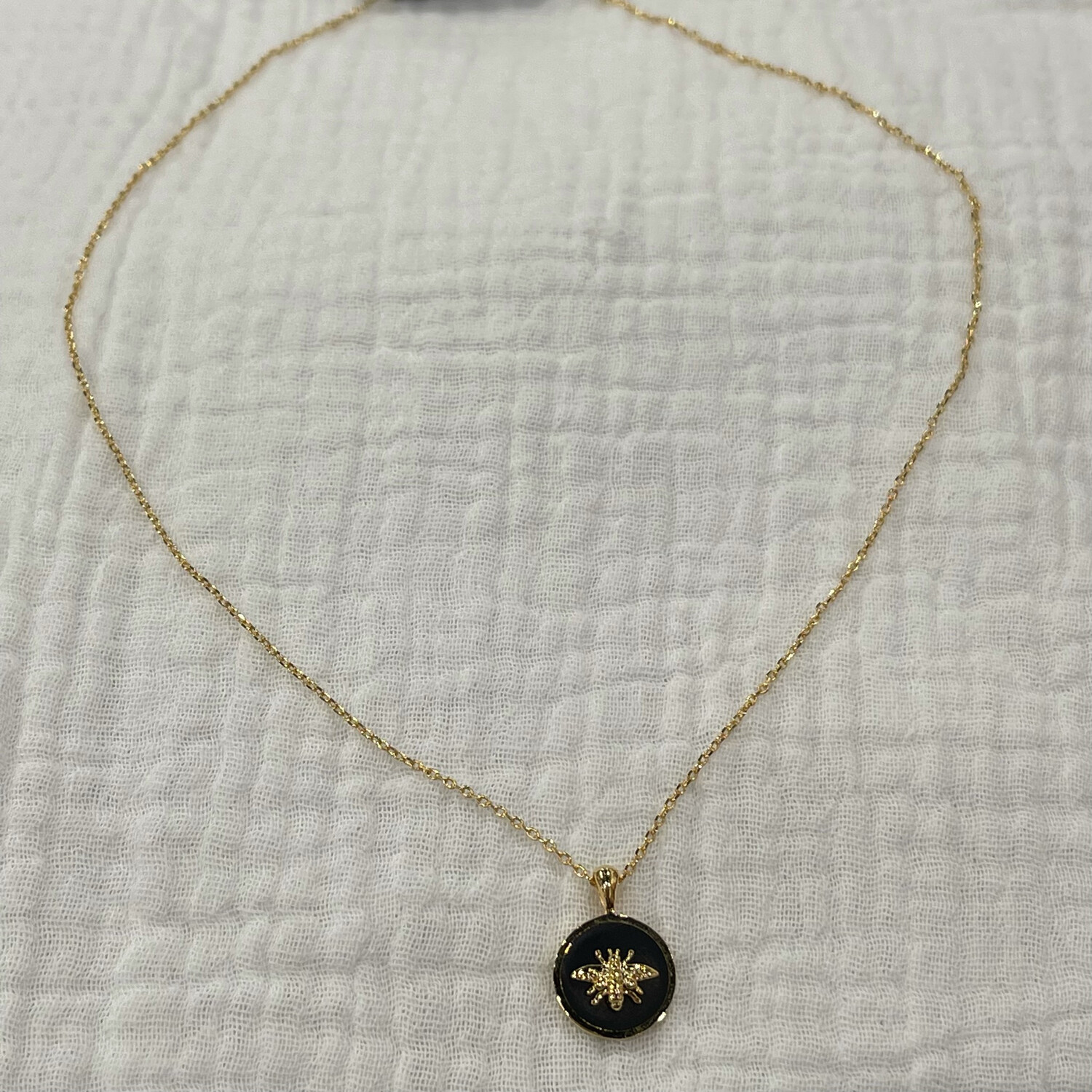 Bee You Necklace-Blk