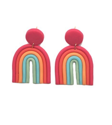 Rainbow Earrings-Red
