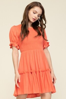 Baby Baby Dress-Coral