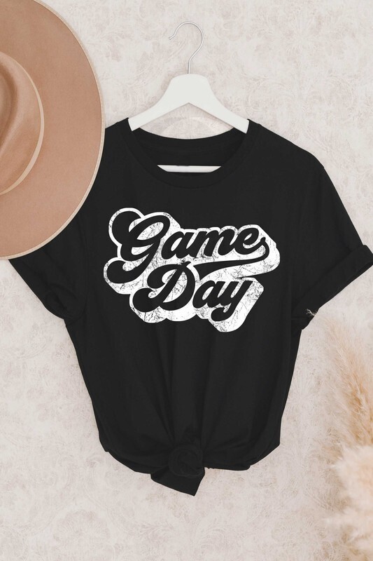 Game Day Bubble Script Tee-Blk