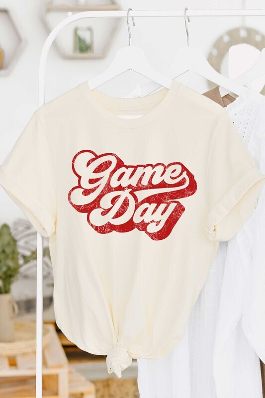 Game Day Bubble Script Tee-Red