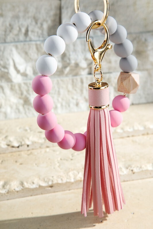 Mod Bead Keychain-Pink