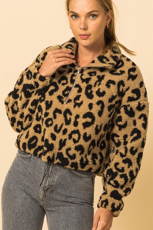 Cheetah Half Zip Pullover