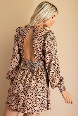 Open Back Leopard Dress