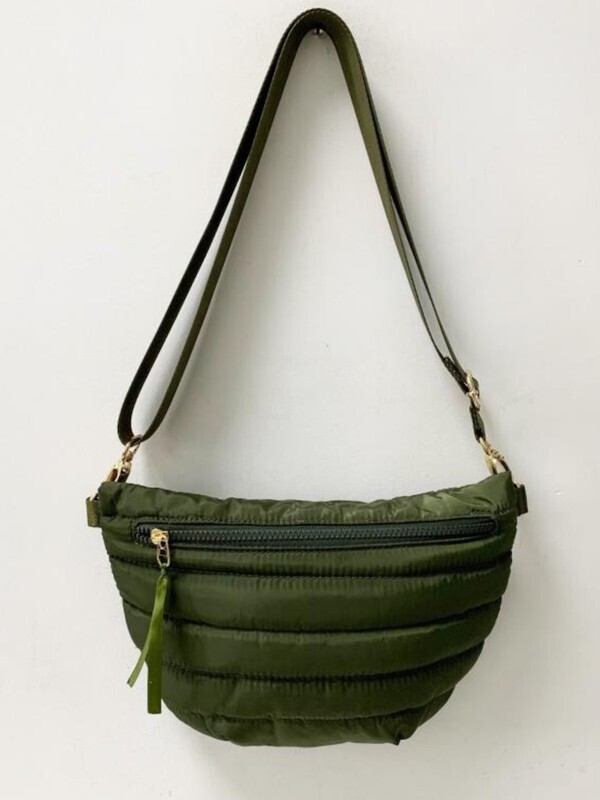 Puffer Body Bag-Olive