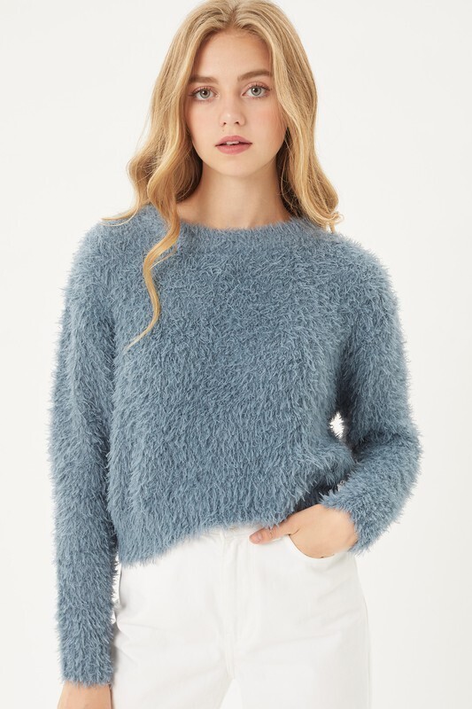 Fuzzy Lil Sweater-Blue