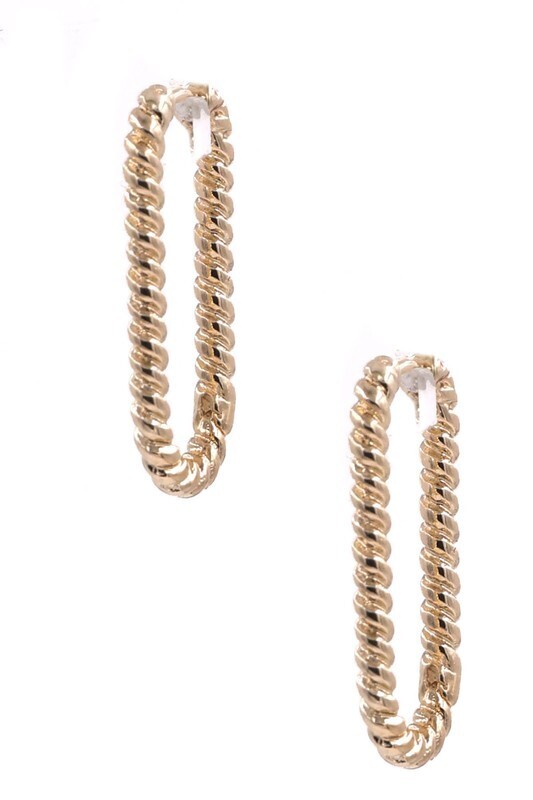 Twisted Oval Earring-Gold