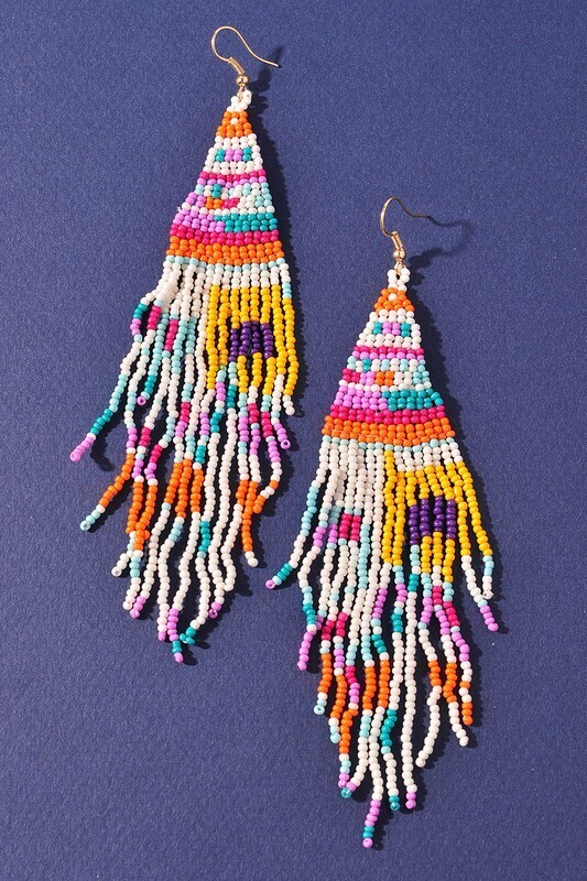 Abstract Beaded Earring