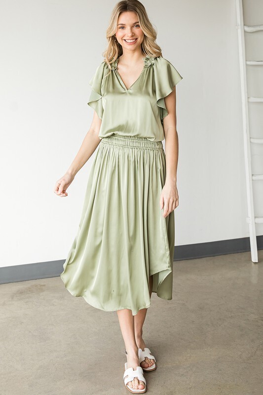 Beverly Midi Dress-Sage