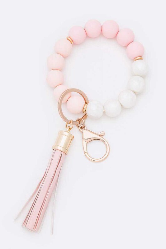 Ombre Rubber Keychain-Pink