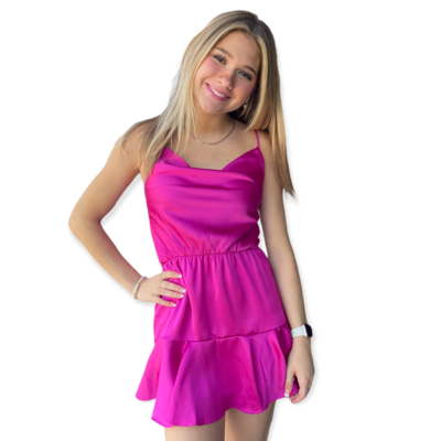 Ella Silky Dress-Pink