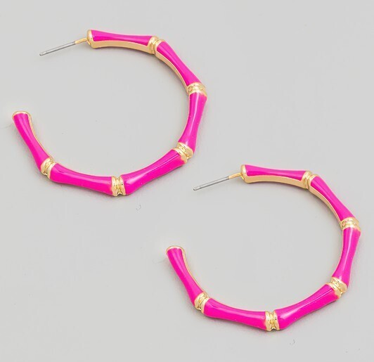 Bamboo Hoops-H Pink