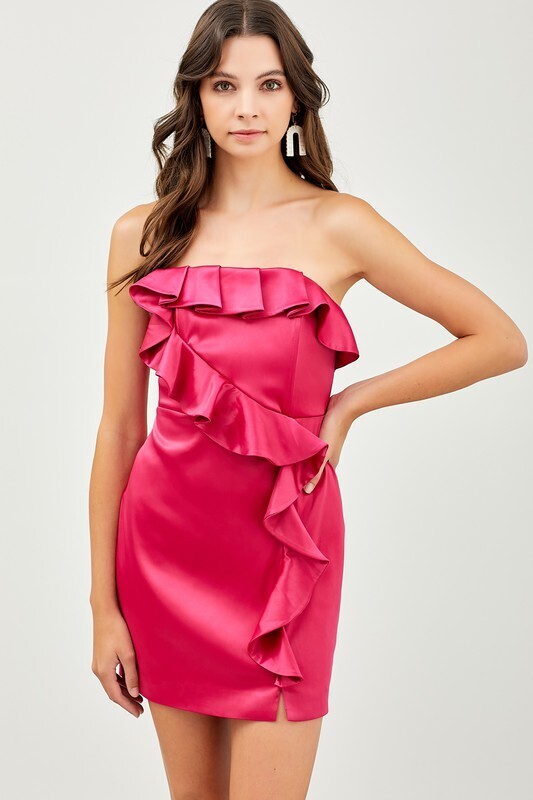 Baly Ruffle Dress-Pink