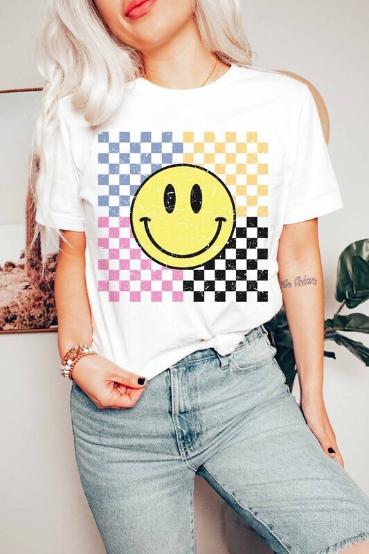 Retro Checker Smiley Tee