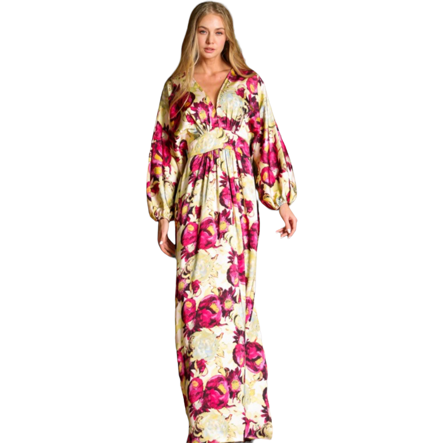 Silky Kimono Dress-Plum