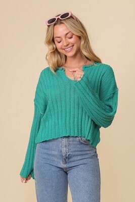 Stitches Sweater-Teal
