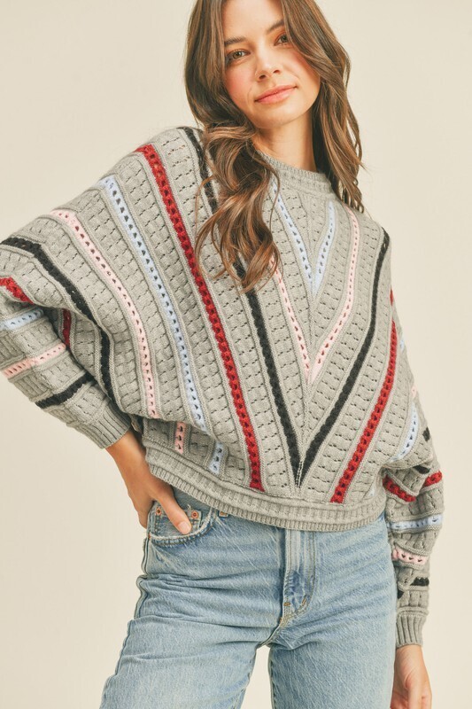 Heather Chevron Sweater