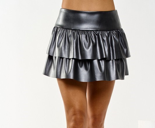Vegan Layered Ruffle Skirt