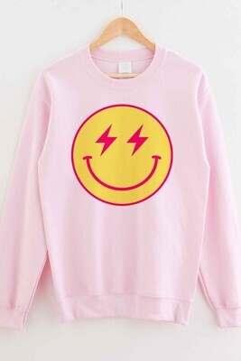 Lightning Smiles Pullover-Pink