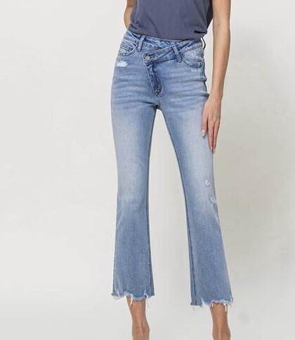 Sunfaded Hi Rise Criss Cross Jean