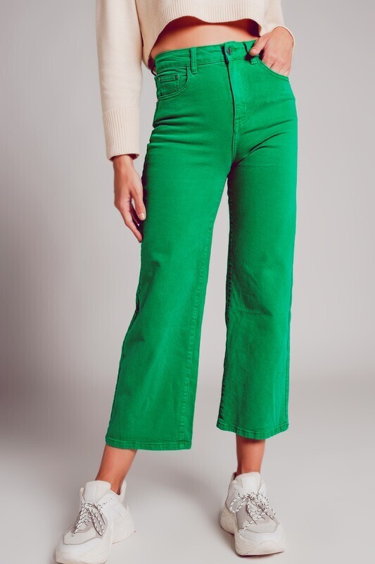 Kelly Green Wide Leg Jean