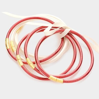Glitter Bracelet Set-Red