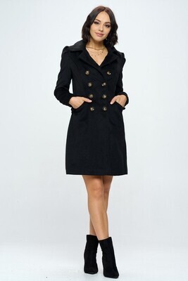 Double Breasted Trench-Blk