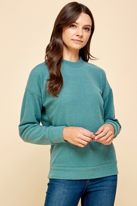 Bella Basic Sweater-Aqua