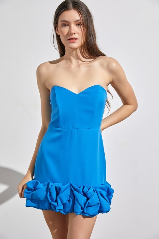Gracie Strapless Dress-Blue