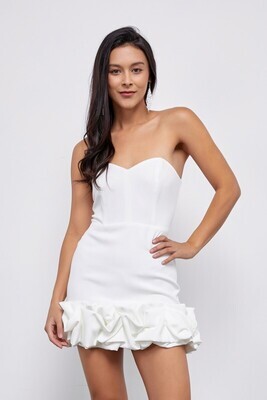 Gracie Strapless Dress-White