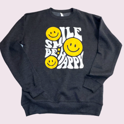 Smile Be Happy Pullover-Blk