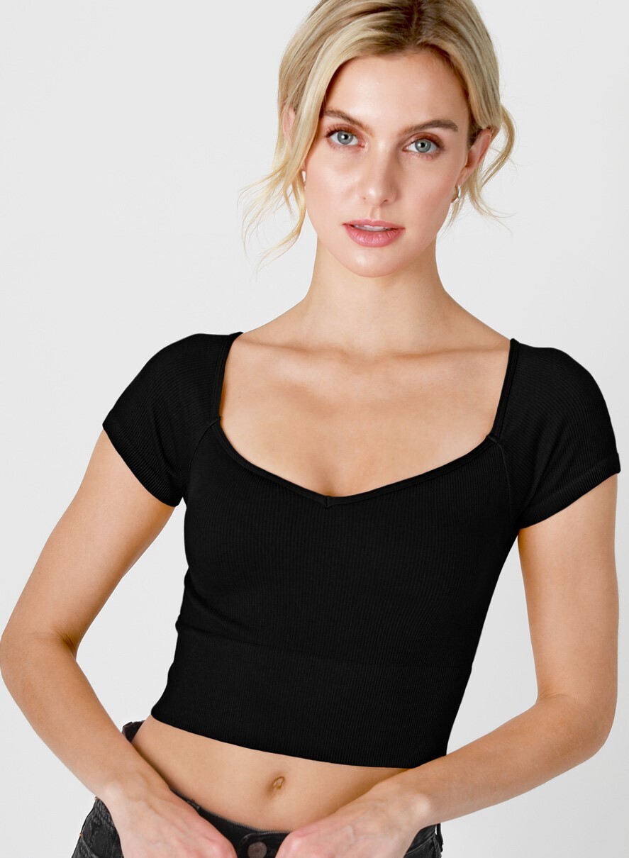 Holly S/S Top-Blk