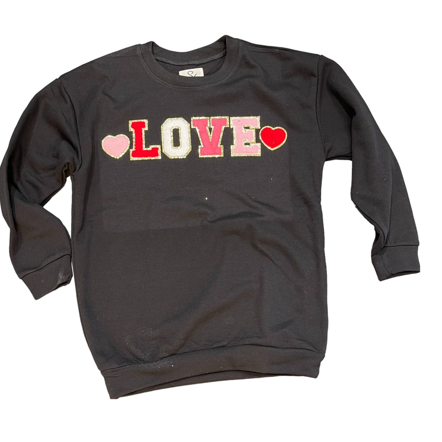 Love Glitter Letter Pullover