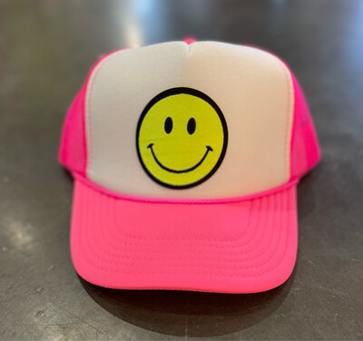 Neon Smiles Trucker-Pink/Wht