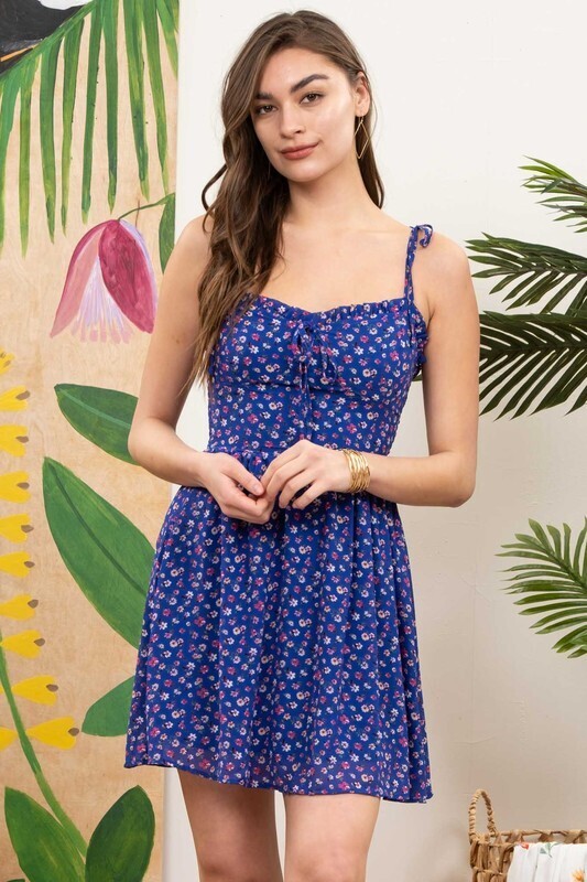 Hannah Floral Dress-Blue