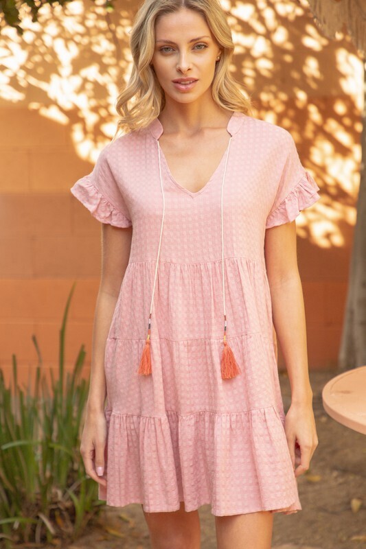 Hazel Tiered Dress-Pink