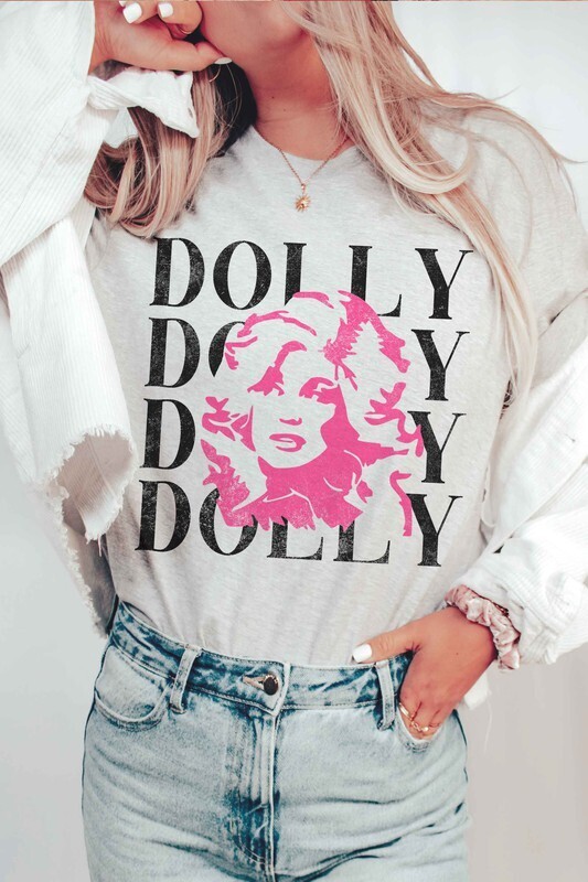 Dolly on Repeat Tee-Ash