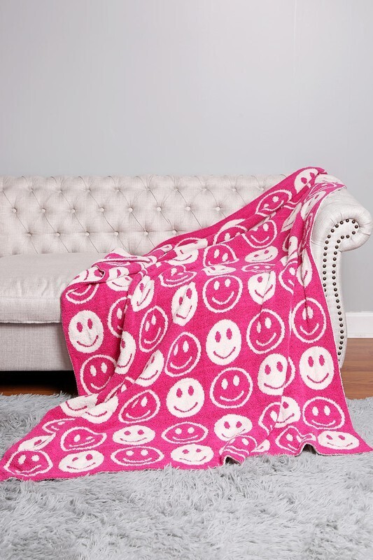 All Over Smiles Blanket-Pink