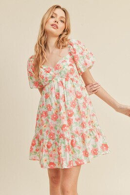 Oh Baby Floral Dress-Wht