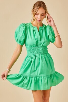 Perfect Poplin Dress-Green
