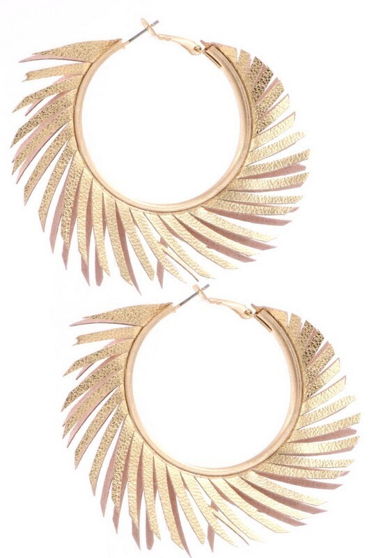 Fringy Hoops-Gold
