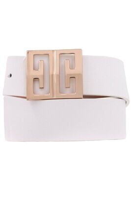 Square Buckle Belt-Wht