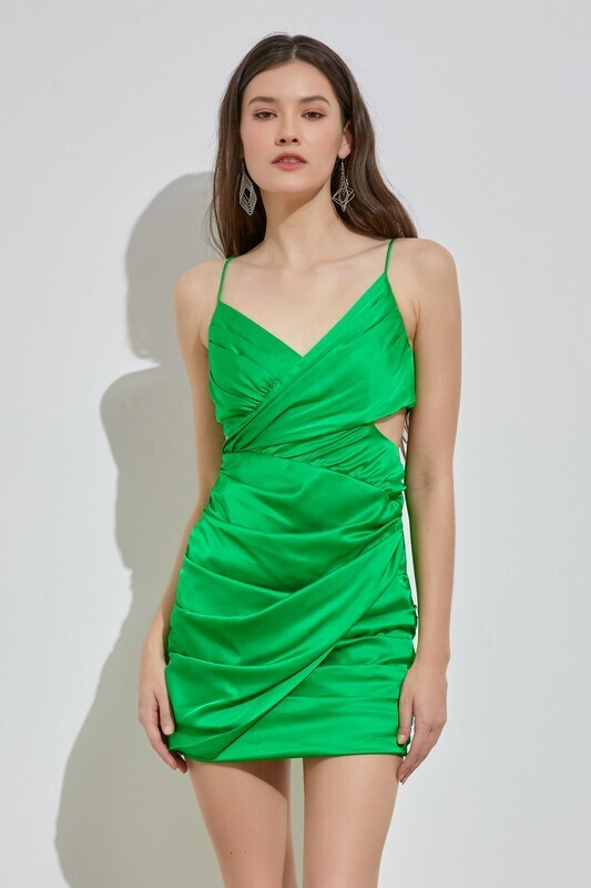Trina Wrap Dress-Green