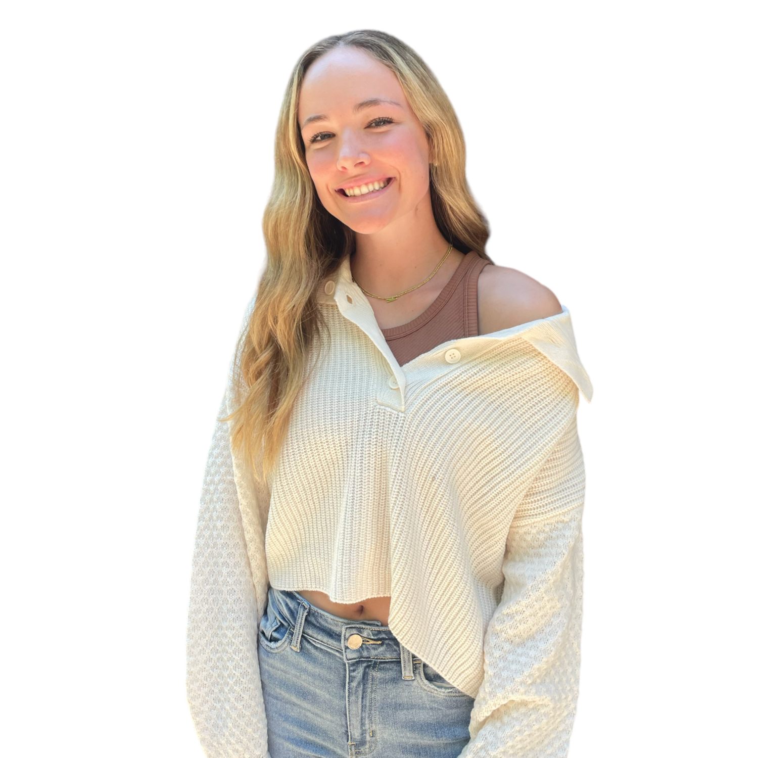 Kat Collar Sweater-Cream