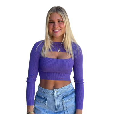 Shrug it Off Sweater-Purple